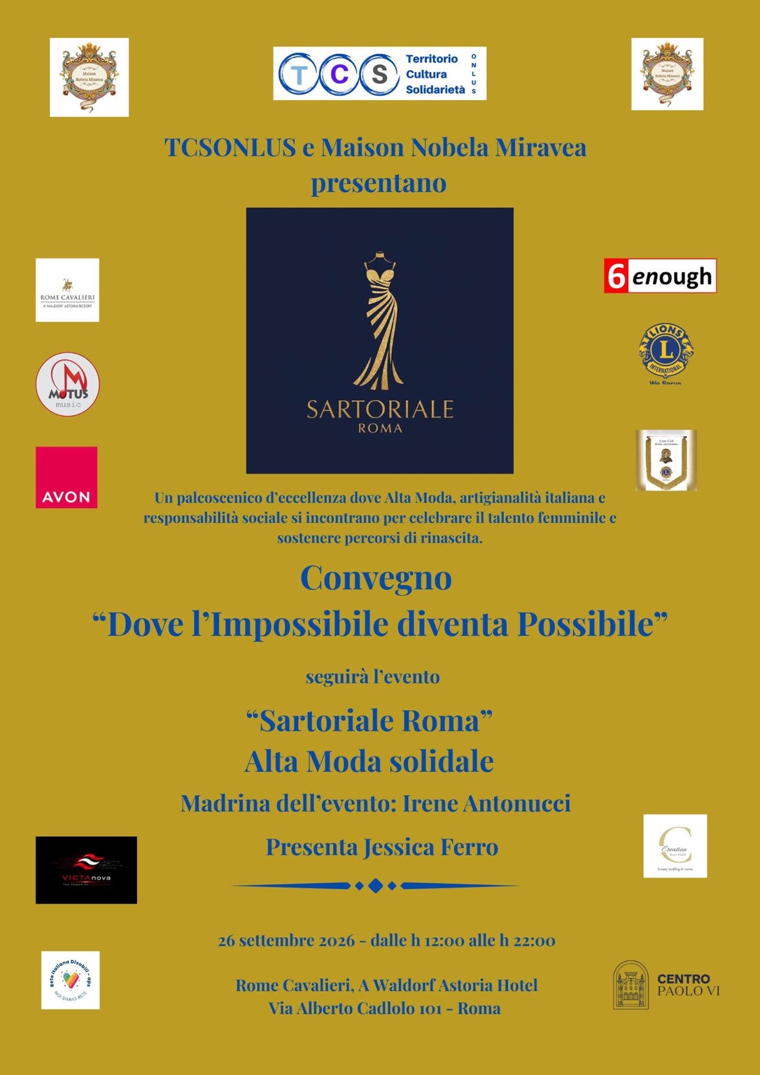 Evento solidale Sartoriale Roma sostenuto da VICTAnova