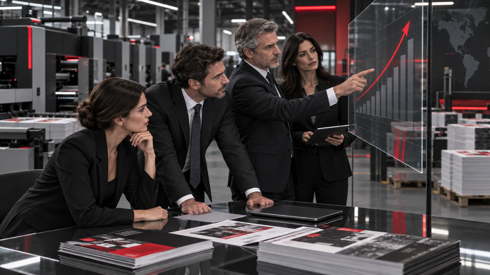 Management team analizza la crescita generata da tecnologia, strategia ed esecuzione